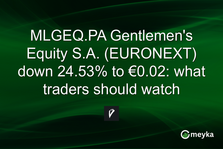 MLGEQ.PA Gentlemen's Equity S.A. (EURONEXT) down 24.53% to €0.02: what traders should watch