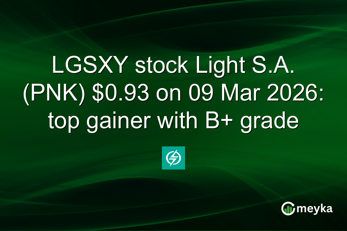 LGSXY stock Light S.A. (PNK) $0.93 on 09 Mar 2026: top gainer with B+ grade
