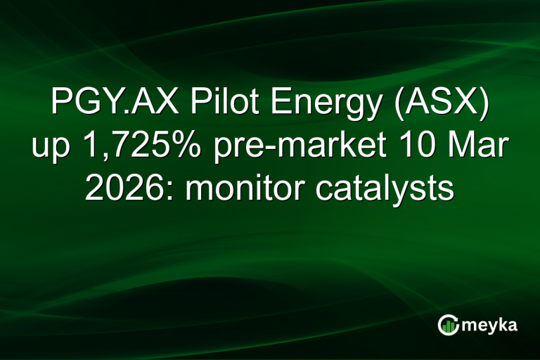 PGY.AX Pilot Energy (ASX) up 1,725% pre-market 10 Mar 2026: monitor catalysts