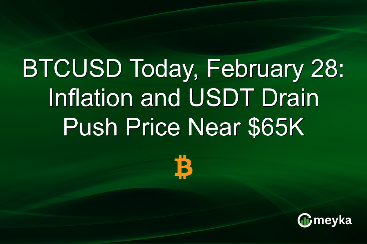 BTCUSD Today, February 28: Inflation and USDT Drain Push Price Near $65K