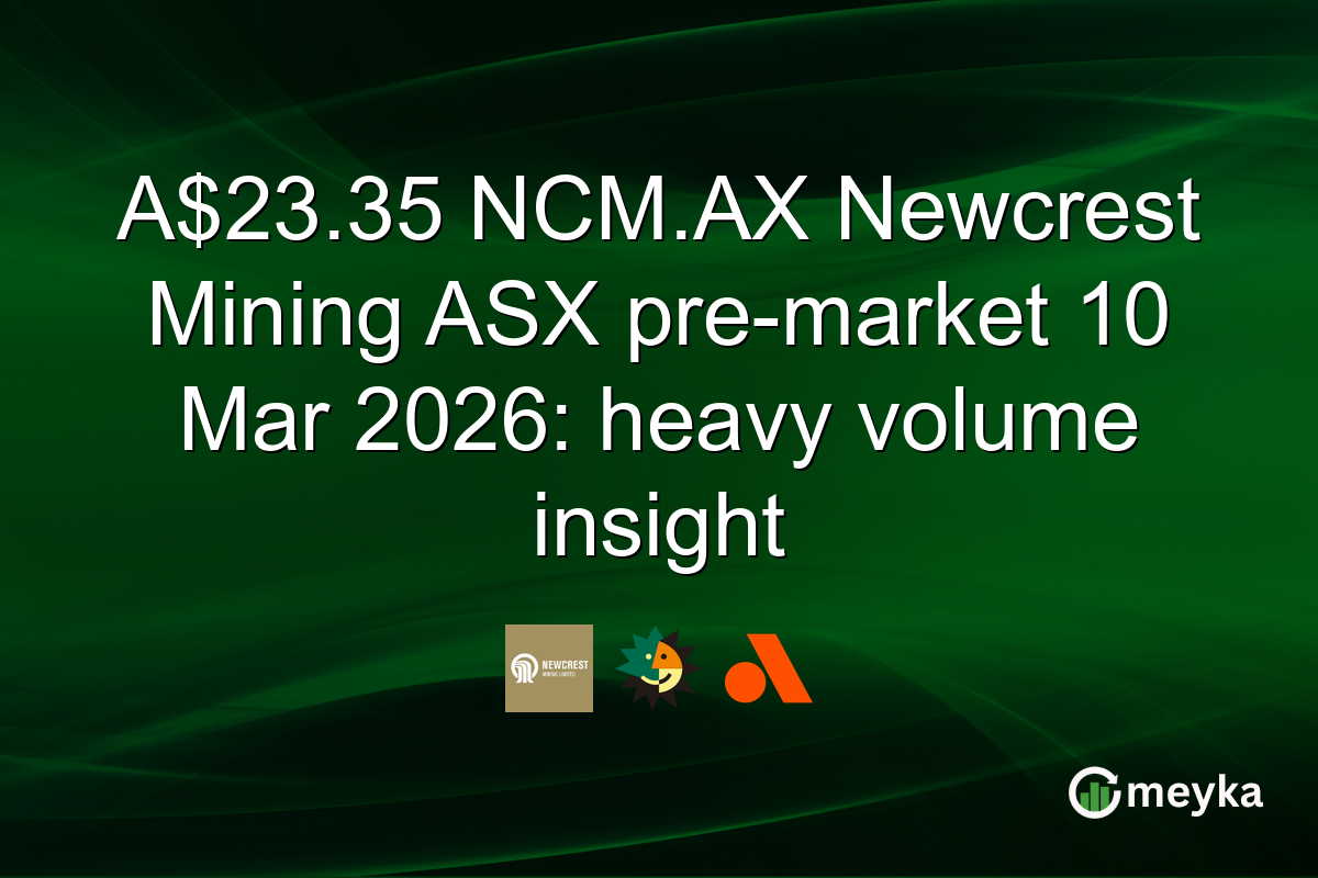 A$23.35 NCM.AX Newcrest Mining ASX pre-market 10 Mar 2026: heavy volume insight