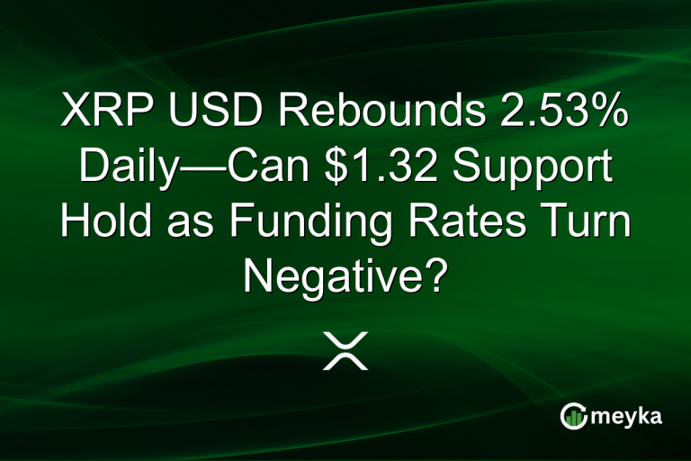 XRP USD Rebounds 2.53% Daily—Can $1.32 Support Hold as Funding Rates Turn Negative?