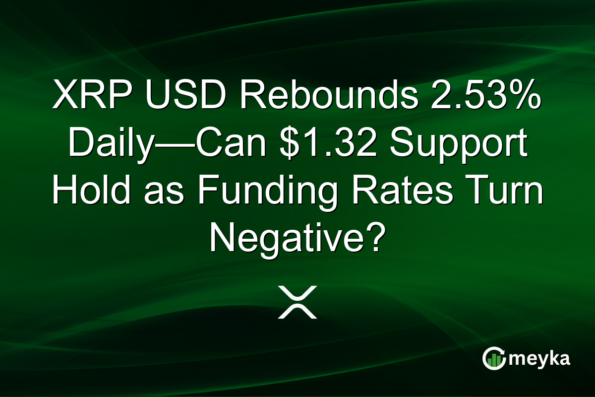 XRP USD Rebounds 2.53% Daily—Can $1.32 Support Hold as Funding Rates Turn Negative?