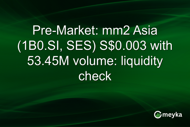 Pre-Market: mm2 Asia (1B0.SI, SES) S$0.003 with 53.45M volume: liquidity check