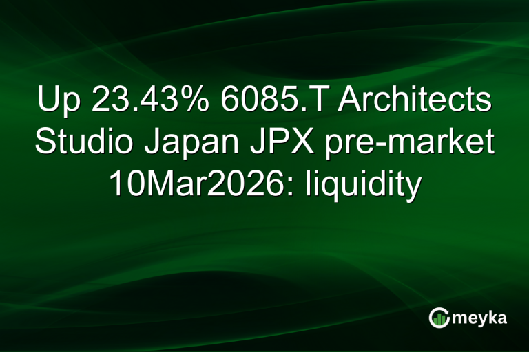 Up 23.43% 6085.T Architects Studio Japan JPX pre-market 10Mar2026: liquidity