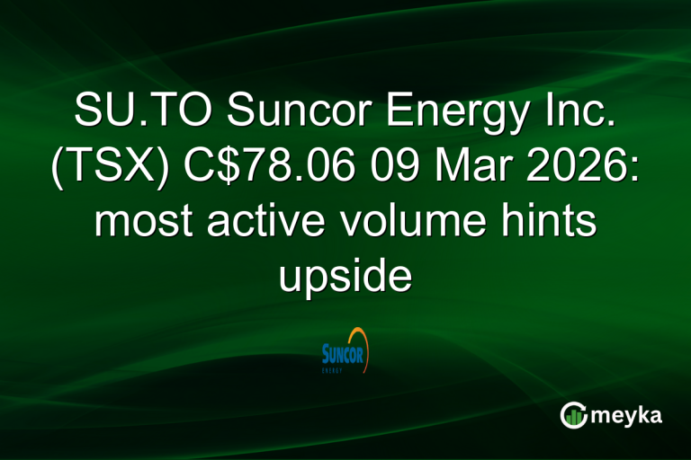 SU.TO Suncor Energy Inc. (TSX) C$78.06 09 Mar 2026: most active volume hints upside