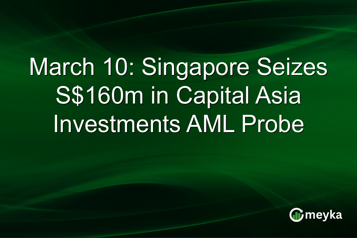 March 10: Singapore Seizes S$160m in Capital Asia Investments AML Probe