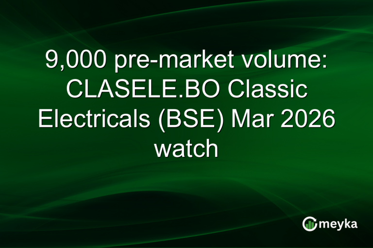 9,000 pre-market volume: CLASELE.BO Classic Electricals (BSE) Mar 2026 watch