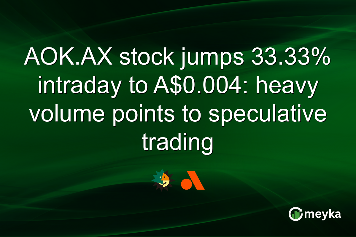 AOK.AX stock jumps 33.33% intraday to A$0.004: heavy volume points to speculative trading