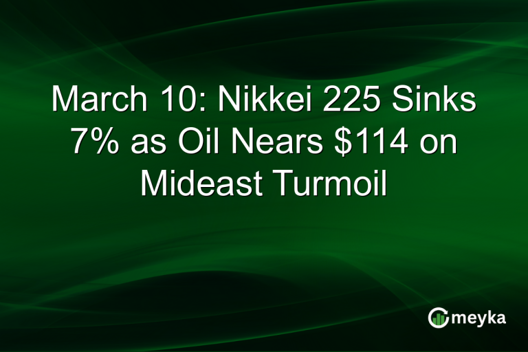 March 10: Nikkei 225 Sinks 7% as Oil Nears $114 on Mideast Turmoil