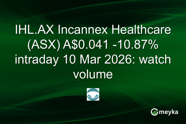 IHL.AX Incannex Healthcare (ASX) A$0.041 -10.87% intraday 10 Mar 2026: watch volume