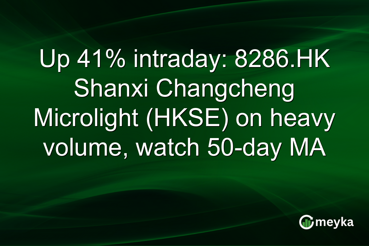 Up 41% intraday: 8286.HK Shanxi Changcheng Microlight (HKSE) on heavy volume, watch 50-day MA