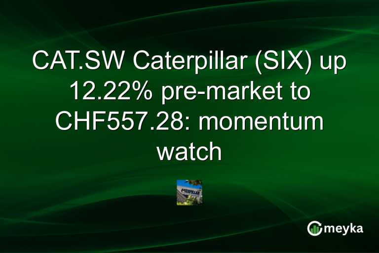 CAT.SW Caterpillar (SIX) up 12.22% pre-market to CHF557.28: momentum watch