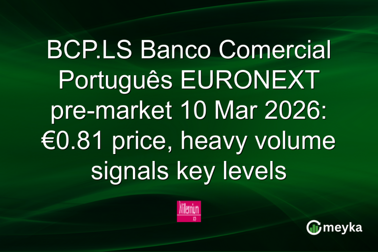 BCP.LS Banco Comercial Português EURONEXT pre-market 10 Mar 2026: €0.81 price, heavy volume signals key levels