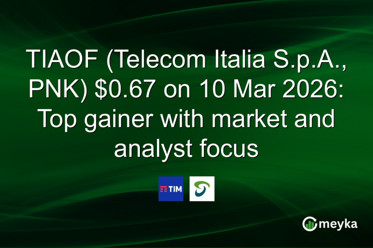 TIAOF (Telecom Italia S.p.A., PNK) $0.67 on 10 Mar 2026: Top gainer with market and analyst focus