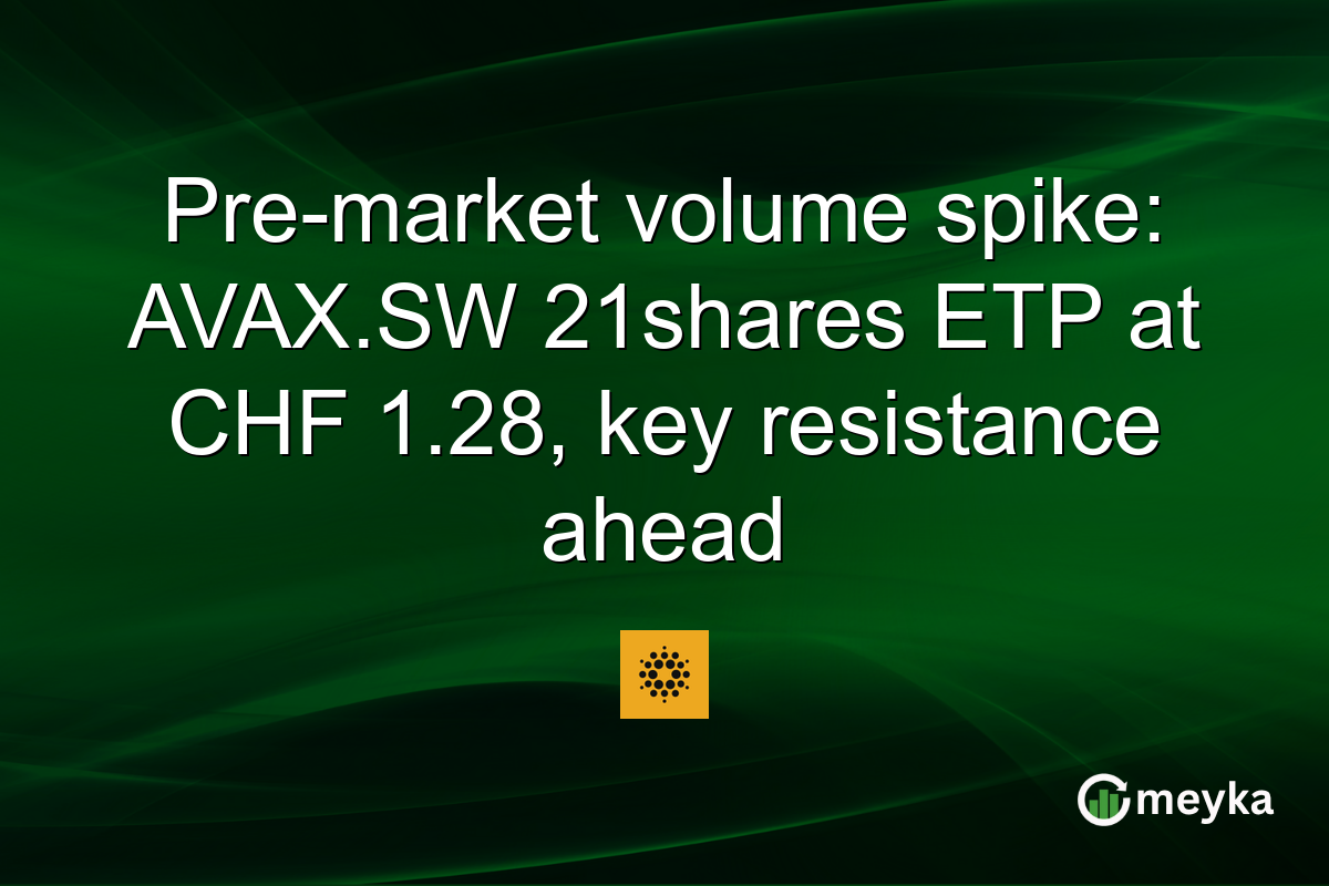 Pre-market volume spike: AVAX.SW 21shares ETP at CHF 1.28, key resistance ahead