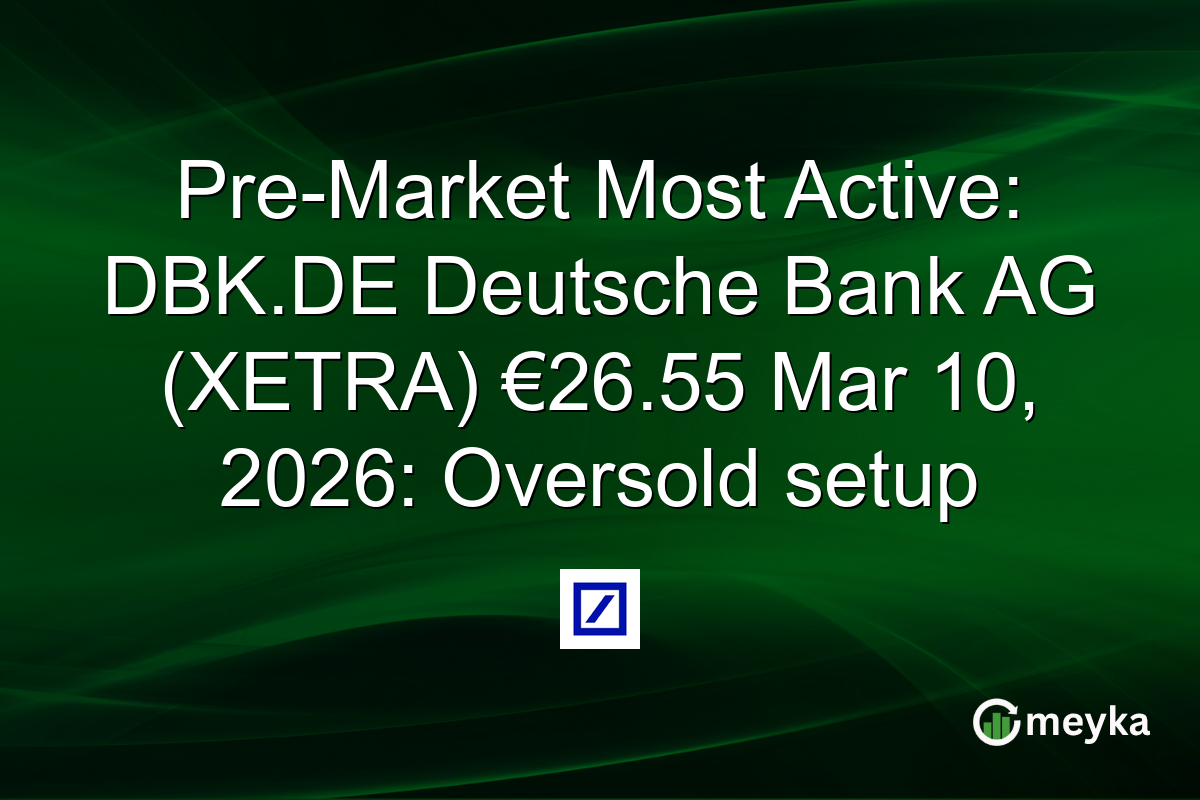 Pre-Market Most Active: DBK.DE Deutsche Bank AG (XETRA) €26.55 Mar 10, 2026: Oversold setup