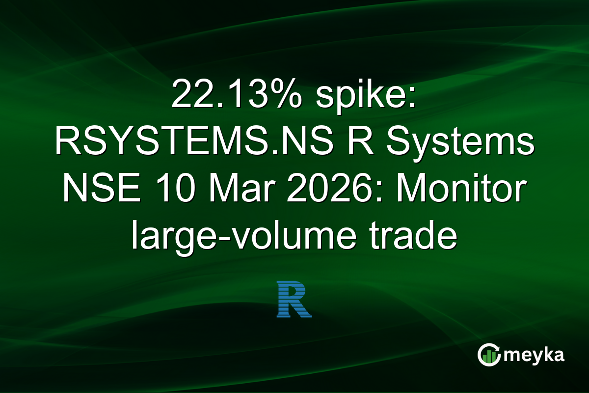 22.13% spike: RSYSTEMS.NS R Systems NSE 10 Mar 2026: Monitor large-volume trade