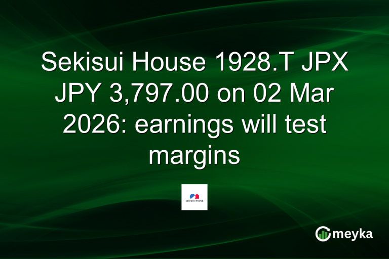 Sekisui House 1928.T JPX JPY 3,797.00 on 02 Mar 2026: earnings will test margins