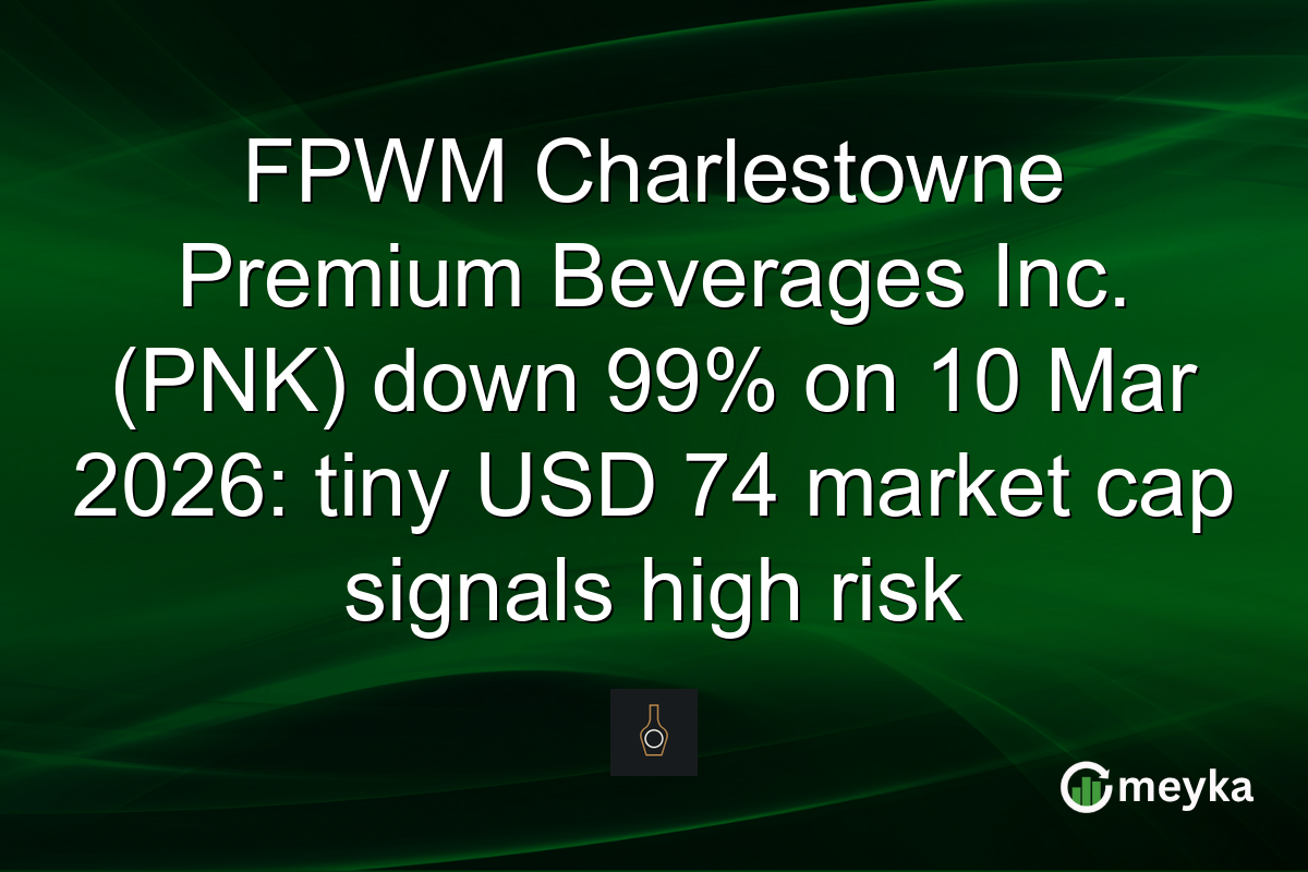 FPWM Charlestowne Premium Beverages Inc. (PNK) down 99% on 10 Mar 2026: tiny USD 74 market cap signals high risk