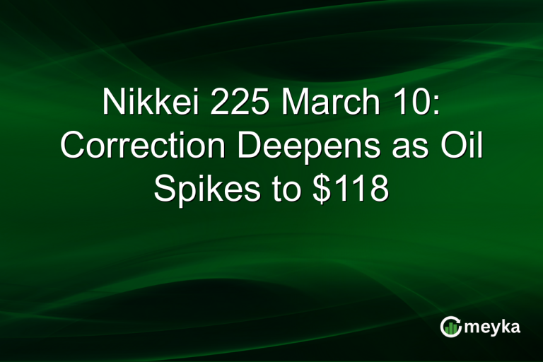 Nikkei 225 March 10: Correction Deepens as Oil Spikes to $118