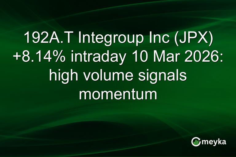 192A.T Integroup Inc (JPX) +8.14% intraday 10 Mar 2026: high volume signals momentum
