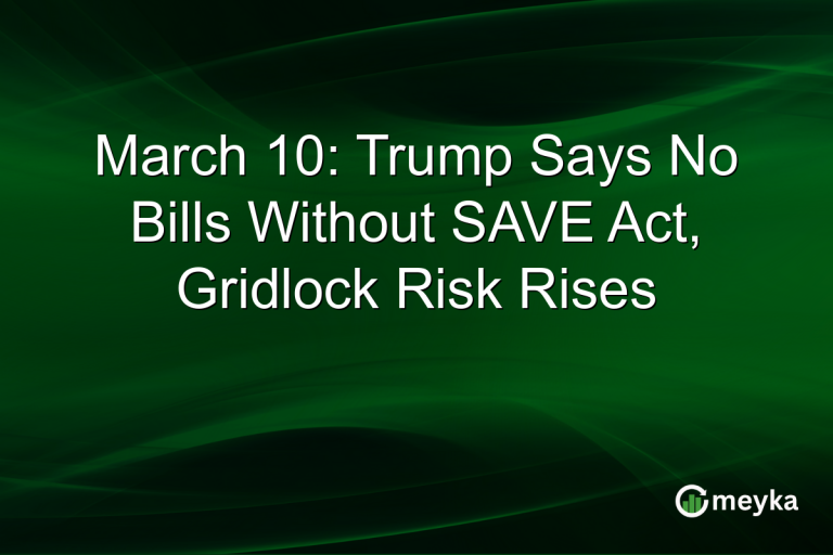 March 10: Trump Says No Bills Without SAVE Act, Gridlock Risk Rises
