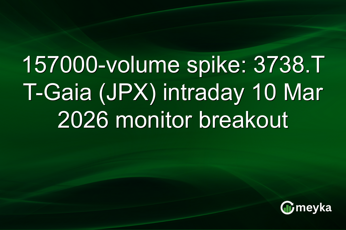 157000-volume spike: 3738.T T-Gaia (JPX) intraday 10 Mar 2026 monitor breakout