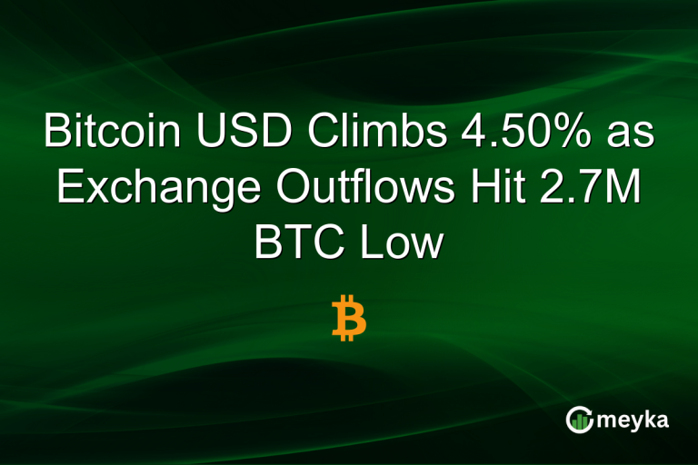 Bitcoin USD Climbs 4.50% as Exchange Outflows Hit 2.7M BTC Low