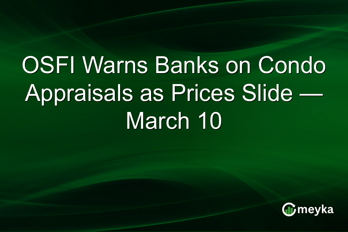 OSFI Warns Banks on Condo Appraisals as Prices Slide — March 10