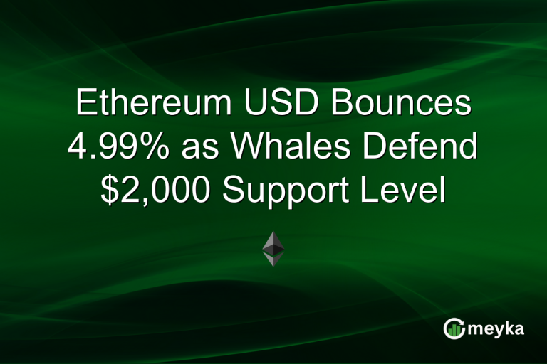 Ethereum USD Bounces 4.99% as Whales Defend $2,000 Support Level