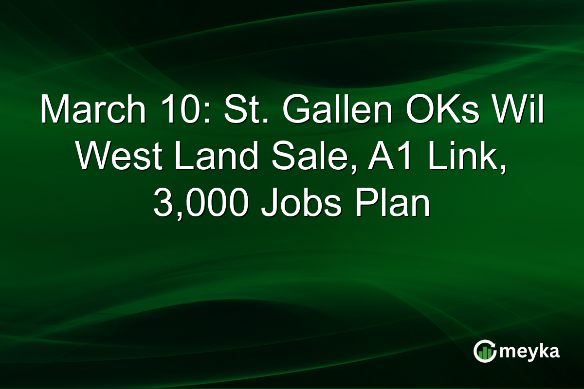 March 10: St. Gallen OKs Wil West Land Sale, A1 Link, 3,000 Jobs Plan