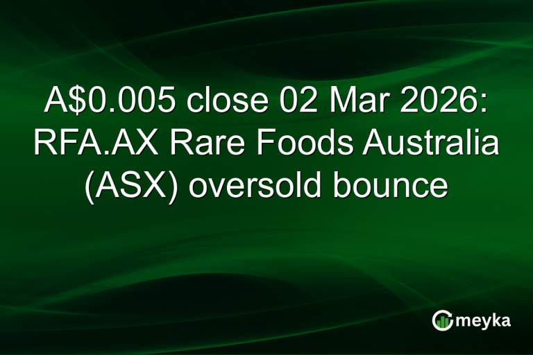A$0.005 close 02 Mar 2026: RFA.AX Rare Foods Australia (ASX) oversold bounce