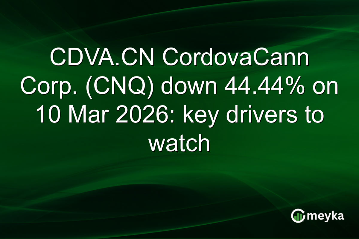 CDVA.CN CordovaCann Corp. (CNQ) down 44.44% on 10 Mar 2026: key drivers to watch
