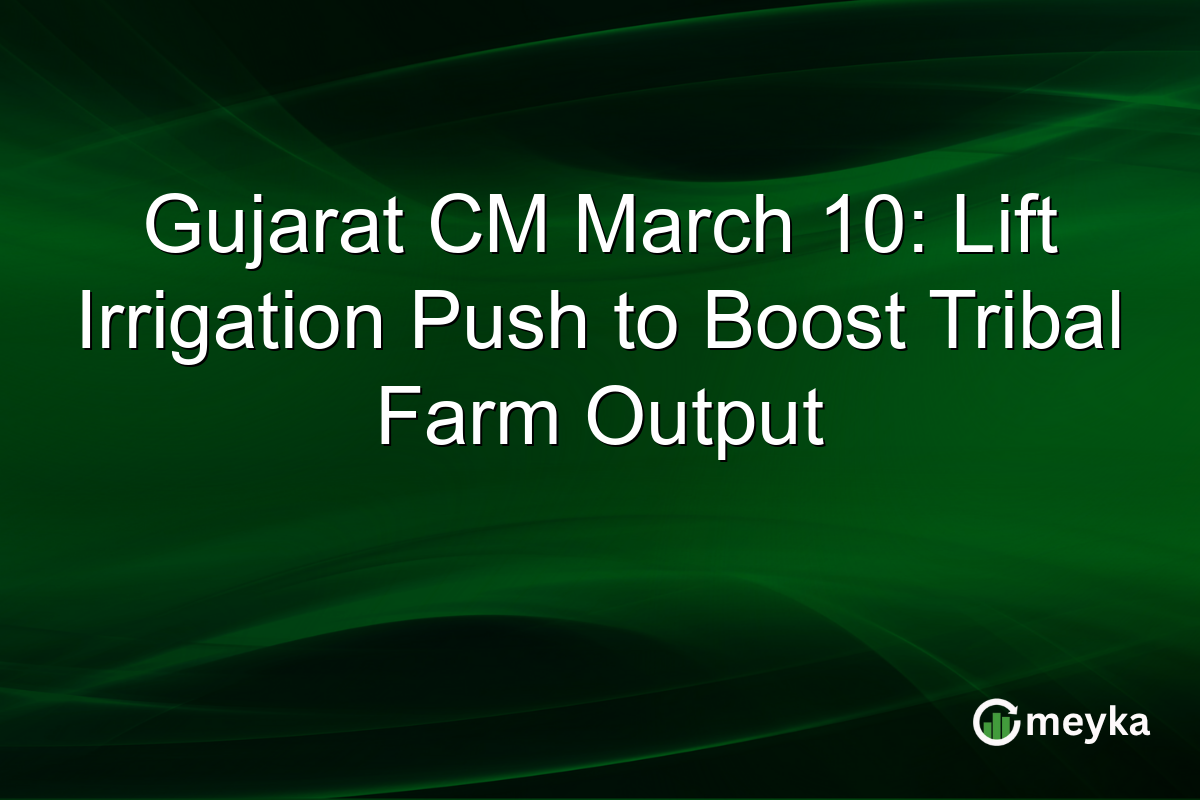 Gujarat CM March 10: Lift Irrigation Push to Boost Tribal Farm Output