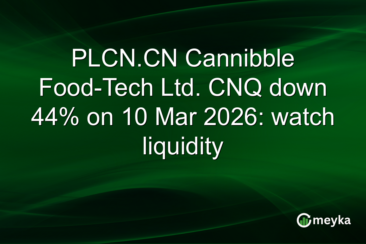 PLCN.CN Cannibble Food-Tech Ltd. CNQ down 44% on 10 Mar 2026: watch liquidity