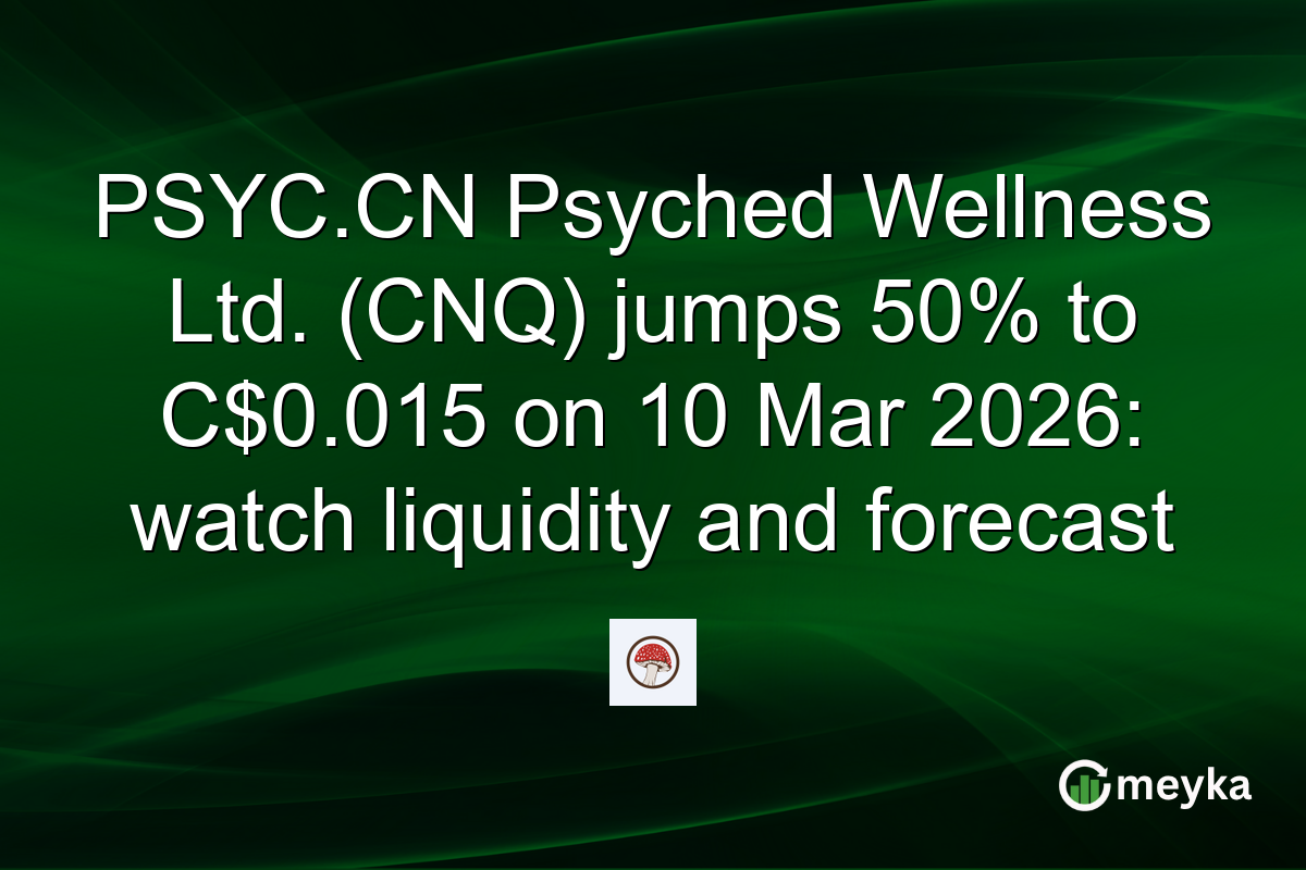 PSYC.CN Psyched Wellness Ltd. (CNQ) jumps 50% to C$0.015 on 10 Mar 2026: watch liquidity and forecast