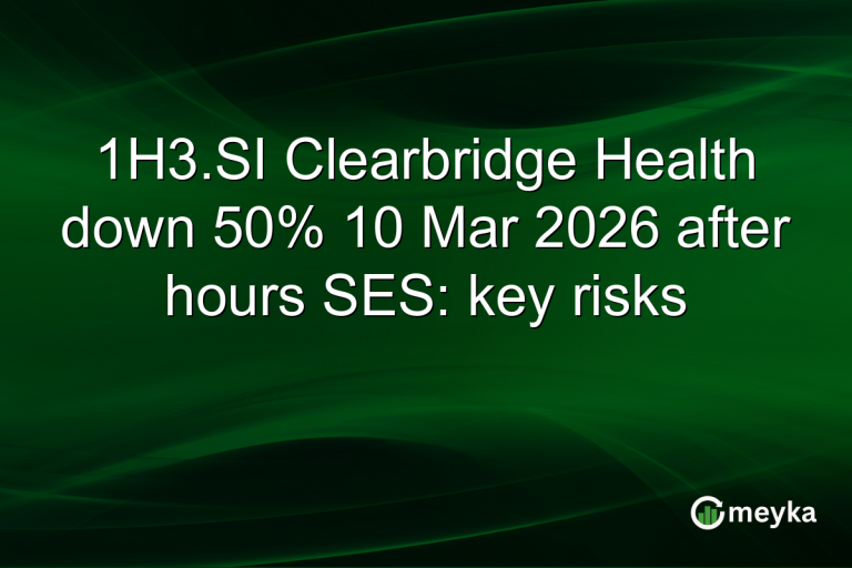 1H3.SI Clearbridge Health down 50% 10 Mar 2026 after hours SES: key risks