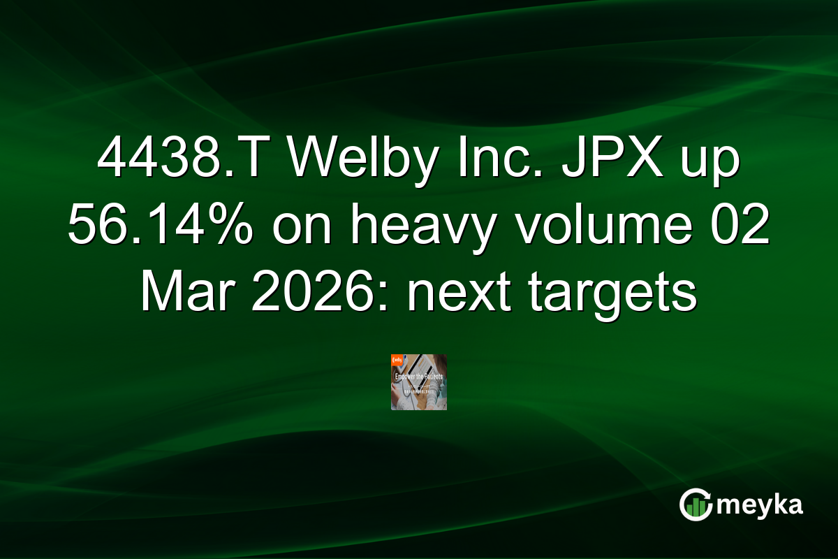 4438.T Welby Inc. JPX up 56.14% on heavy volume 02 Mar 2026: next targets