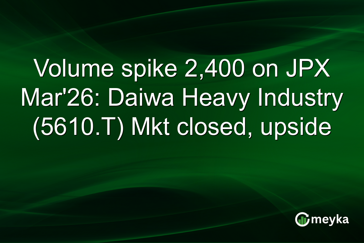 Volume spike 2,400 on JPX Mar'26: Daiwa Heavy Industry (5610.T) Mkt closed, upside