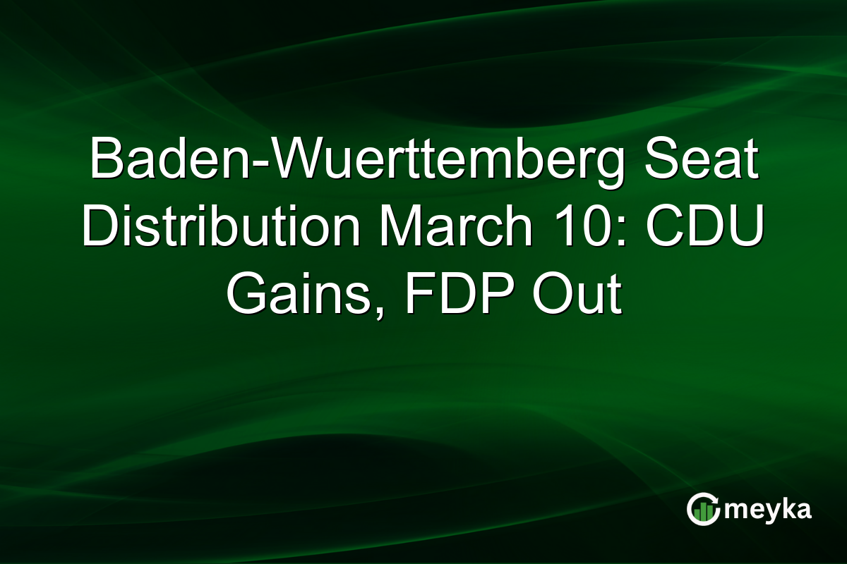 Baden-Wuerttemberg Seat Distribution March 10: CDU Gains, FDP Out