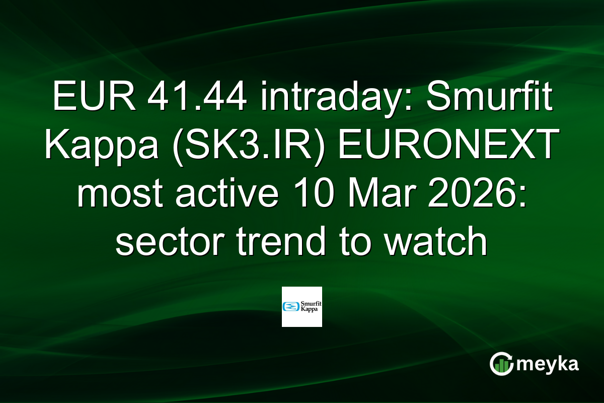 EUR 41.44 intraday: Smurfit Kappa (SK3.IR) EURONEXT most active 10 Mar 2026: sector trend to watch