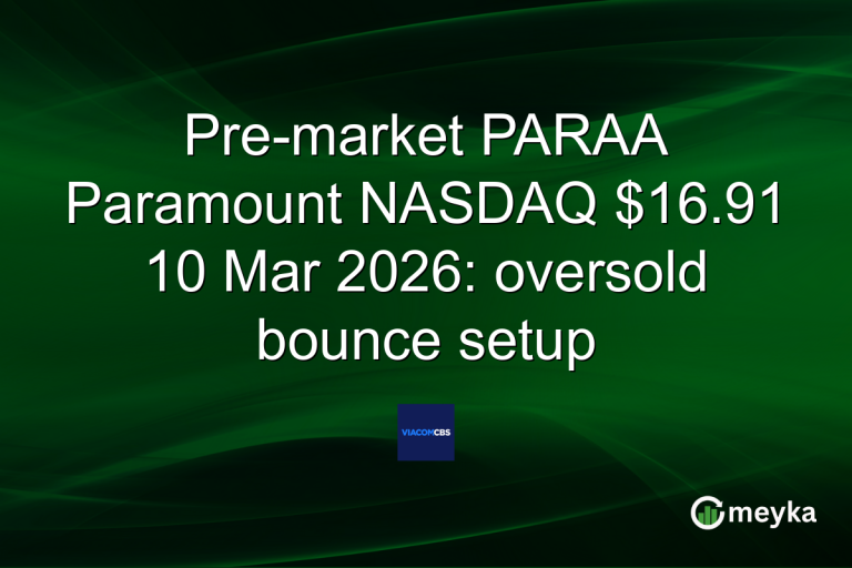 Pre-market PARAA Paramount NASDAQ $16.91 10 Mar 2026: oversold bounce setup