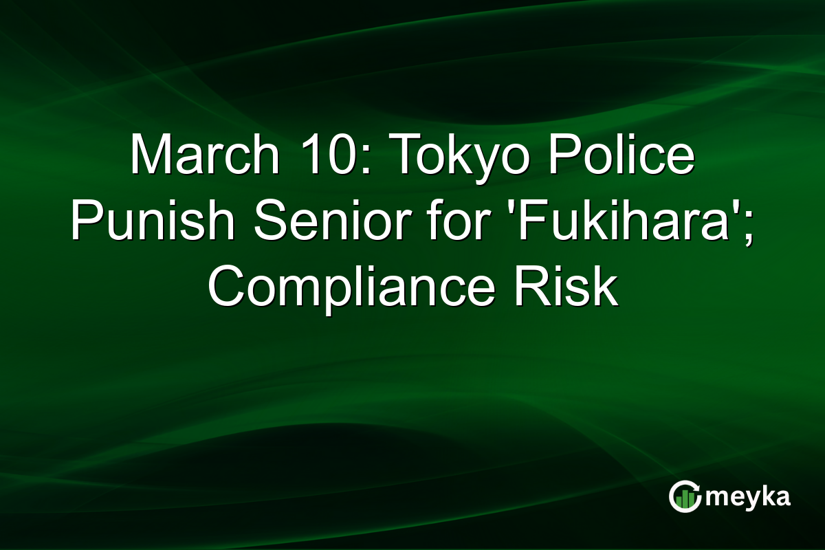 March 10: Tokyo Police Punish Senior for 'Fukihara'; Compliance Risk
