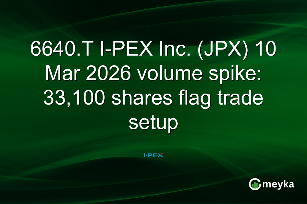 6640.T I-PEX Inc. (JPX) 10 Mar 2026 volume spike: 33,100 shares flag trade setup