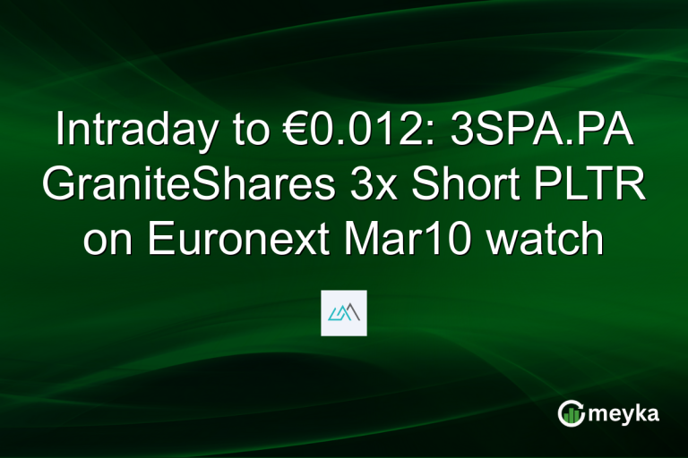 Intraday to €0.012: 3SPA.PA GraniteShares 3x Short PLTR on Euronext Mar10 watch
