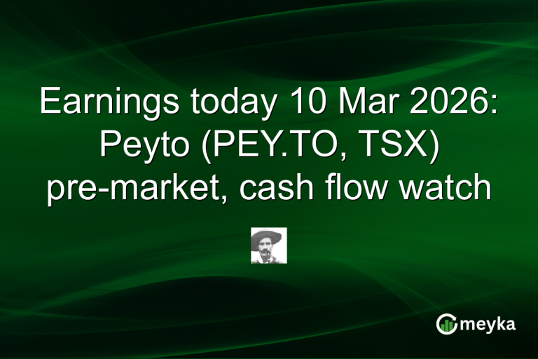 Earnings today 10 Mar 2026: Peyto (PEY.TO, TSX) pre-market, cash flow watch