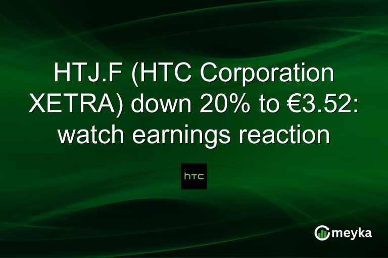 HTJ.F (HTC Corporation XETRA) down 20% to €3.52: watch earnings reaction