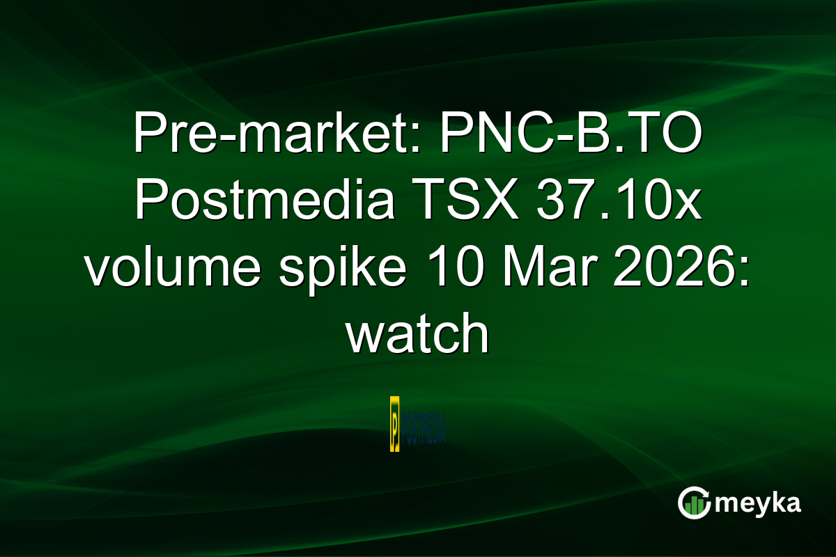 Pre-market: PNC-B.TO Postmedia TSX 37.10x volume spike 10 Mar 2026: watch