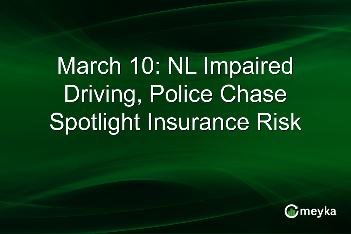 March 10: NL Impaired Driving, Police Chase Spotlight Insurance Risk